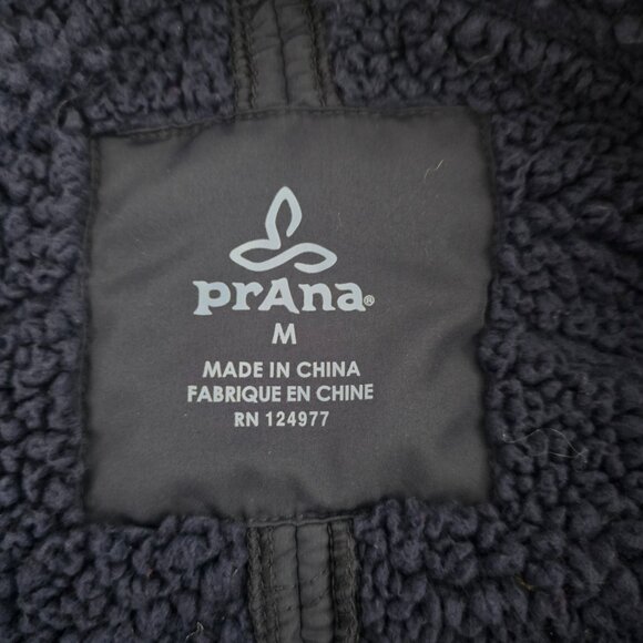 PrAna Diva Long Jacket Women Medium Blue Asymmetrical Zip Outdoor Fleece Lined - Picture 11 of 11